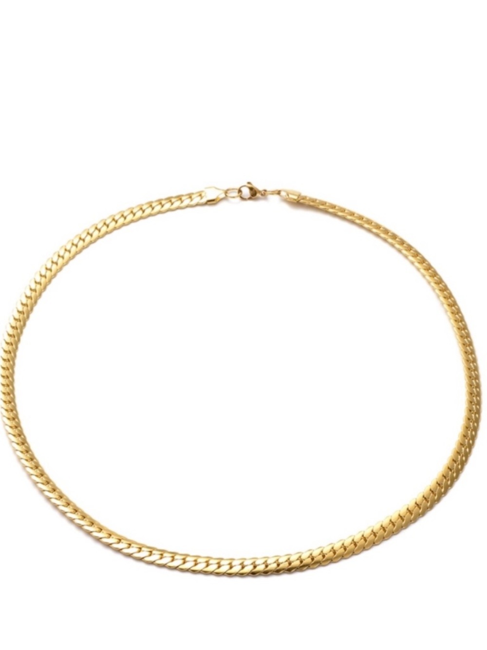 Herringbone ION Plated Yellow Gold Rope Necklace